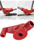 Heavy Duty Wire Pipe Bender Tube Machine 90 To 180 Degrees Manual Tube Former For Electricians And Builders close-up of red iron pipe bending tool.