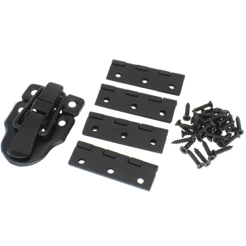 2 Pack Retro Duckbilled Toggle Hasp Latch Kit With Mounting Screws For Decorative Wooden Jewelry Boxes And Gift Boxes Dope Iron Hardware With Rust Resistant Finish In Classic Black