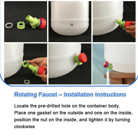 Installing faucet on Go To Large Open Top Plastic Storage Barrel 30L HDPE Drum With Wide Mouth Screw Lid And Lock Ring