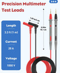 Image of precision test leads from 11 Piece Multimeter Leads Kit With Back Probes And Dual Ended Alligator Clips Crocodile Clips.