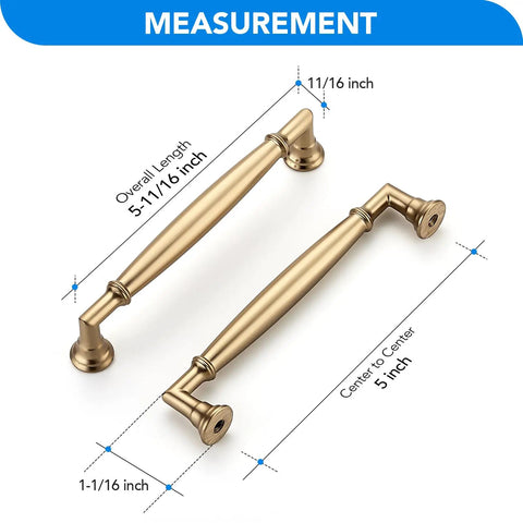 10 Pack Five Inch Champagne Bronze Cabinet Pulls Solid Zinc Alloy For Kitchen Cabinets Dressers Closets And Bathroom Hardware Modern Boss Ready Cabinet Handles For Drawers