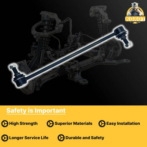 Two Pack Front Sway Stabilizer Bar Links For Hyundai Santa Fe 2013 To 2018 Santa Fe Sport 2013 To 2018 Santa Fe XL 2013 To 2019 And Kia Sorento 2014 To 2015, black steel link