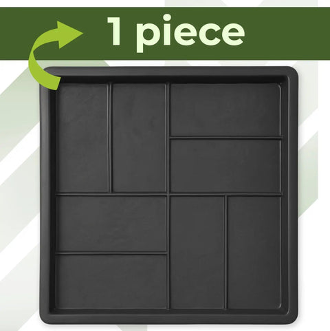 DIY Friendly Large Reusable Concrete Parquet Patio Paving Mold For Walkways Pathmaker Style Stone Pavers, square mold image