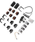 Sturdy 6DOF Robot Mechanical Arm Claw Kit With Metal Gears And Thick 2mm Aluminum Brackets For College Teaching, DIY Building And Flexible Servo Motor Industrial Manipulator Projects That Are Totally Sick including servo motors and mounting hardware.