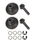 Two Sets Metal Bevel Gear And Ring Pinion Gear Kit For 1/10 Capra And Axial SCX10 III Upgrades, 8T To 24T Pinions, Heavy Duty AR44 AR45 Differential Gears For Tough Trail Crawling components shown.