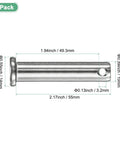 4 Pack Single Hole Clevis Pins M10 X 55mm Stainless Steel Flat Head For Mechanical Linkage Trucks Lawn Mowers And Rigging Reusable Quick Pin With Durable Corrosion Resistant Hardware, 4 pack diagram