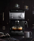 Top Shelf Semiautomatic Espresso Maker With A Mean 20 Bar Pump And Sleek Milk Frother For Pouring Perfect Lattes And Mochas In A Tight Stainless Housing That Powers Down On Its Own To Keep Your Wallet Fat with two cups of espresso.