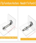 Anti Tip Furniture Anchors No Drill With Strong Adhesive And L Bracket For Baby Proofing Cabinets Bookcases Dressers And Shelves Easy Installation No Screws Or Drilling Non Residue Paste Removable Without Wall Damage 6 Pairs
