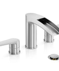 Brushed Nickel Waterfall Bathroom Faucet For Your Vanity Sink Widespread 3 Hole 8 Inch Design Solid 304 Stainless Steel Construction