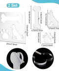 Clear Acrylic 3 In 1 Dog Bone And Paw Router Template Set For Woodworking No Fuss Reusable Jig Stencils 7.8 Inch Square
