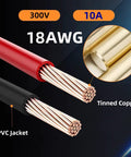 Close-up of 18AWG tinned copper wires with PVC jacket showing XT30 Power Connector Male To Male 18AWG Extension Cable details