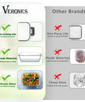 Comparison of 12 Pack Glass Food Storage Containers Set With Airtight Lids Borosilicate Glass Meal Prep Containers vs Other Brands