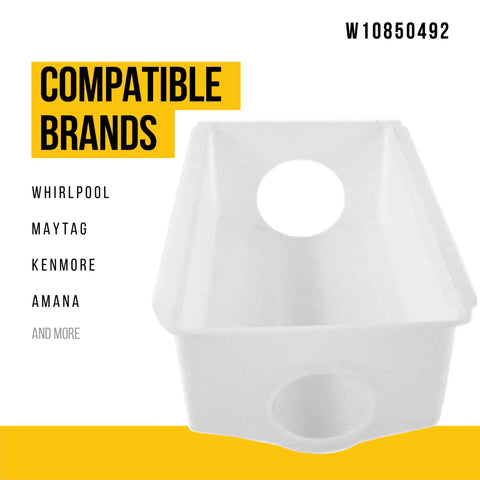 Refrigerator Ice Container Replacement Bin W10850492 Replaces AP5989704 W10138193 W10670844 PS11731153 Durable Plastic Ice Tray