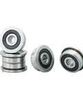 Slick F623RS Double Sealed Flange Ball Bearings 3X10X4MM ABEC 7 For Voron 0 Motion Builds Smooth Glide A B Drive Idler Shafts Zero Noise Precision Made Corrosion Proof Rust Free Beast Mode High Quality Parts 10 Pack, three bearings shown