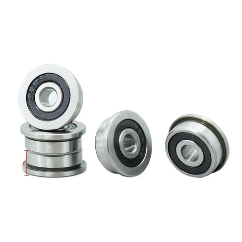 Slick F623RS Double Sealed Flange Ball Bearings 3X10X4MM ABEC 7 For Voron 0 Motion Builds Smooth Glide A B Drive Idler Shafts Zero Noise Precision Made Corrosion Proof Rust Free Beast Mode High Quality Parts 10 Pack, three bearings shown