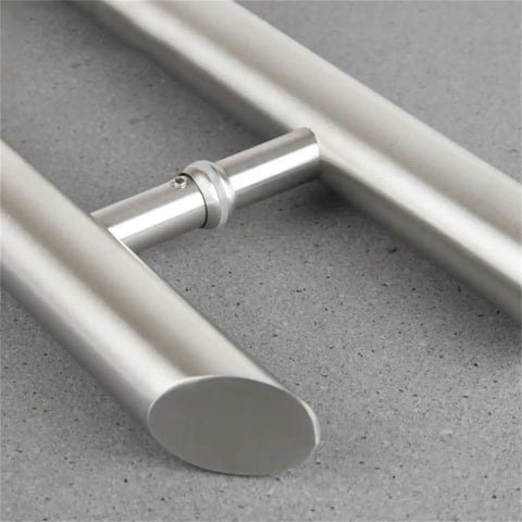 Matte Black Stainless Steel Round Tube Door Handle Set For Push And Pull Doors Thickened Design With Silent Lock Slick Smooth Feel Built To Last