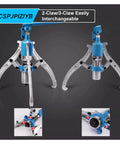 Heavy Duty Hydraulic Bearing Puller Featuring Swappable Two Or Three Jaw Configurations for easy interchangeability.