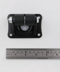 Low Profile Dual Wheel Swivel Casters 1 Inch Wheel 4 Pack Nylon Wheel Heavy Duty Caster Set with Pre Drilled Mounting Plate, shown with ruler
