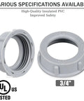 Plastic Insulating Bushing 50 Piece Set for EMT, Rigid and IMC Conduit Fittings, 3/4-Inch Threaded Electrical Bushings, UL Certified
