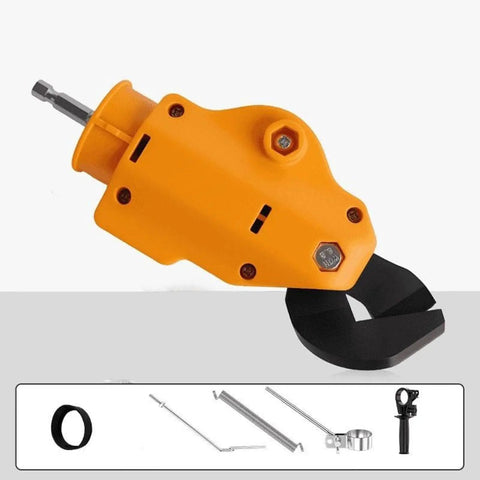 Heavy Duty Metal Shears Drill Attachment For Efficient Jam-Free Cutting S60 Steel Electric Tool Kit with orange casing
