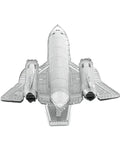 Front view of SR-71 Blackbird 3D Metal Model Kit For Easy Assembly No Glue Needed Clip And Twist Tabs With Tweezers Ideal Hobby Project