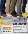Built Like A Tank Foldable Scaffolding Platform With Five Adjustable Heights And Heavy Duty Alloy Steel Workbench for job site, supporting 1200 lbs.