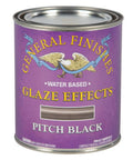 Water Based Glaze Effects Pitch Black 1 Quart can for DIY furniture and decor, translucent finish with longer open time.