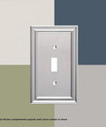 Beaded Single Rocker Wall Plate 1 Gang GFI Outlet Cover, ETL Certified, Decorative Beaded Design Plate In Modern Brushed Nickel Finish