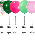 12 Inch Pink And Green Balloons Set Of 50 For Pink Green Theme Parties with hot pink, dark green, macaron pink, and confetti styles.