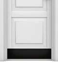 Satin Black Door Kick Plate Anodized Aluminum Shield For Entry Doors 8x34 Inches Visible on White Door Bottom