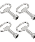 Four 8mm Water Meter Switch Key Set Four Pack Zinc Alloy Universal Lock Wrenches for cabinets and meters, displayed clearly.