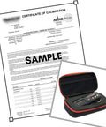 Certificate of calibration alongside Hardcore Pro Dual Axis Digital Precision Level With Bluetooth Data Sync Nist Certified Accuracy