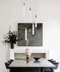Five Light Kitchen Island Pendant Lights With Dimmable 3000K 4000K 6000K Color Temperature Bubble Crystal Star Accent