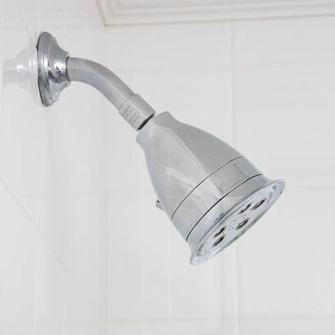 Hotel Luxury Filtered Shower Head With Massage Setting, 2.5 GPM, Polished Chrome Finish, wall-mounted, side view