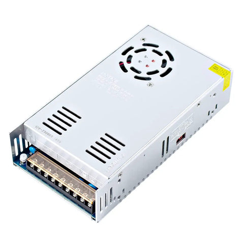 Beefy 12V 50A 600W universal power supply for LED strips and CCTV systems with regulated switching adapter, top view