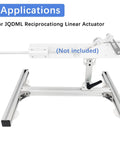 JQDML upgrade stand kit for reciprocating linear actuator; aluminum alloy frame with dual rails and adjustable mount