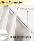Ceiling Curtain Track for Room Divider, Aluminum Ceiling Mount Rail Set with Roller Hooks, White Finish, DIY length cutting.