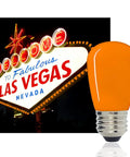 Yellow S14 LED Decorative Bulb For Outdoor Signage And Lighting Waterproof And Shatterproof 1W Low Power E26 Medium Base