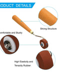 Red 0.4 Inch Rubber Brayer Roller For Wallpaper And Printmaking Pro Grade Anti Skid Hard Rubber Roller Tool close-up details