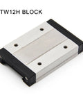Close-up of STW12H block for 24mm Linear Rail Guide Set for 3D Printers and CNC Machines, 440C Stainless Steel Bearings