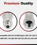 Stainless Steel Coolant Temperature Sensor Adapter For LS Engine Swaps M12 1.5 To Three Eighths Inch NPT Plug And Play Install Keeps OEM Sensors In Place On LS X LS1 LS3 LS2 LM4 LM7 L76 LQ9 LR4 LS6 And More GM LS Engines, stainless steel adapter close-up