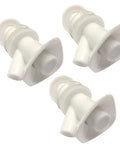 Push Button Water Cooler Spigot Replacement Kit For Rubbermaid Gott Coolers, 3 Pieces, white plastic, threaded washer, 45-degree angle