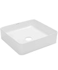 Ceramic Square Vessel Sink For Above Counter Install No Fuss Scratch Resistant Non Porous Finish Easy Clean Polished White Contemporary Bathroom Vessel Sink That Coordinates With Standard Faucets
