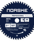 5-3/8 Inch 50 Tooth Metal Cutting Saw Blade For Roofing, Siding, Pipe And Studs, With Two Bushings 5/8 To 10mm And 5/8 To 1/2 Inch