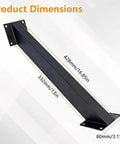 Heavy Duty 45 Degree Inside Mount Angle Support Bracket 2 Pack For Patio Gazebo Treehouse And Backyard Projects Beefed Up Triangular Corner Brace For Tight Fit And Superior Load Bearing, showing dimensions and black finish