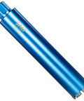 Side view of SALI wet diamond core drill bit, 3 in (77 mm) diameter, blue body with segmented end