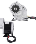 36V 500W Brushed DC Gear Motor With 600 RPM 13T Reduction DIY Friendly Beefy High Torque Electric Motor front and side views
