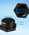 2 Pack NMO Antenna Mount Cap With O Ring Seal Weatherproof Dust And Rain Cover Black with dimensions shown