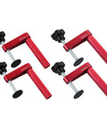 Woodworking Workbench Dog Clamps For 19mm And 20mm Holes, Aluminum Holdfasts, Fast Release Clamping Kit, top view of four clamps