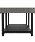 Hella Tough Heavy Duty Welding Fixture Table 120 By 48 By 36 Inches With Precision Laser Cut Holes And Adjustable Leveling Feet, front view.
